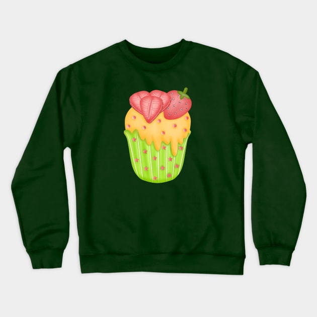 Cute strawberry cupcake 🍓. Crewneck Sweatshirt by Onanong art design shop.